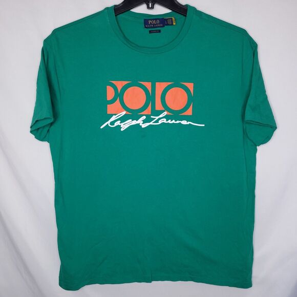 Ralph Lauren Polo T Shirt Mens Large Green Classic Fit Logo - Picture 1 of 12